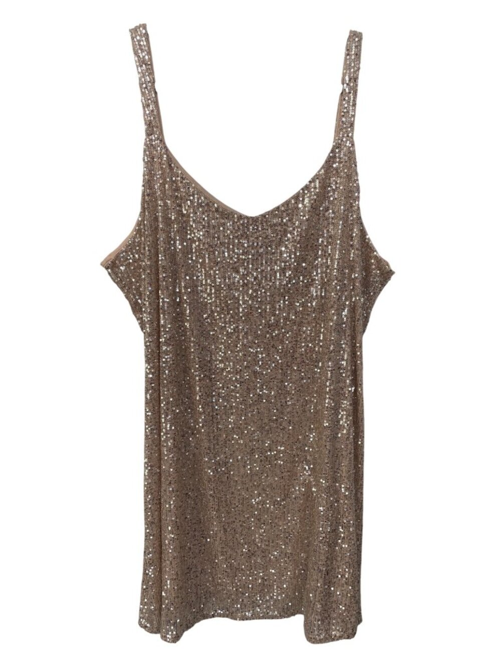 Maurices Sequin Mini Dress Plus Size 3X Sequin Rose Gold Evening Wear Party NEW